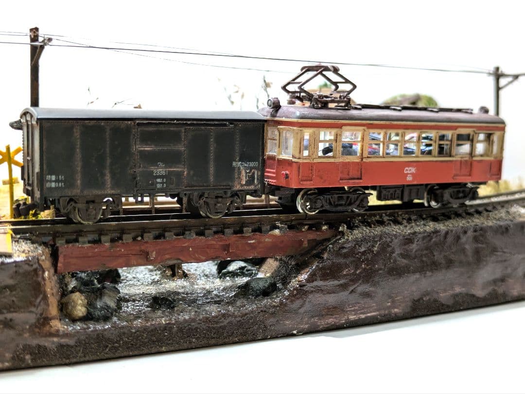 林*和様 Nゲージ・ジオラマ【貨車を繋いだ地鉄電車・秋】※車両付き