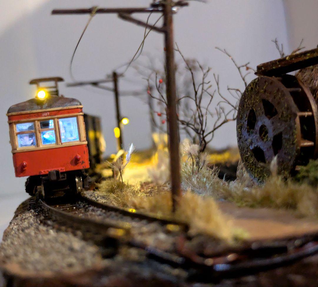 林*和様 Nゲージ・ジオラマ【貨車を繋いだ地鉄電車・秋】※車両付き