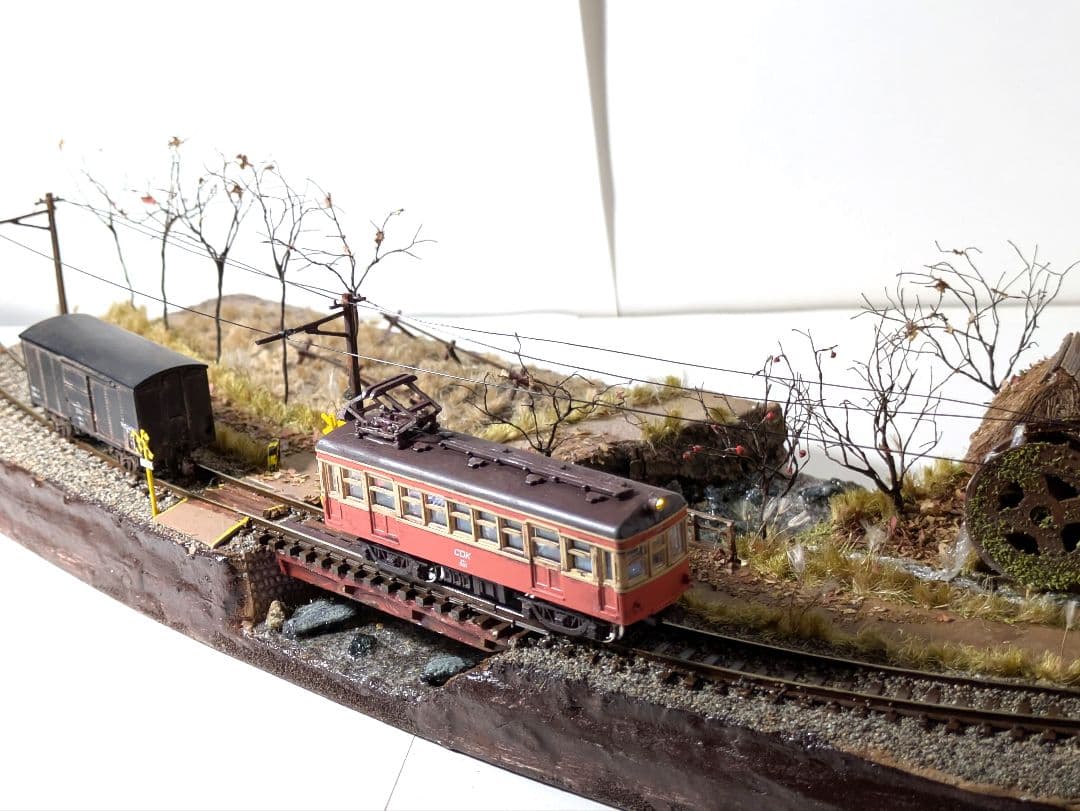 林*和様 Nゲージ・ジオラマ【貨車を繋いだ地鉄電車・秋】※車両付き