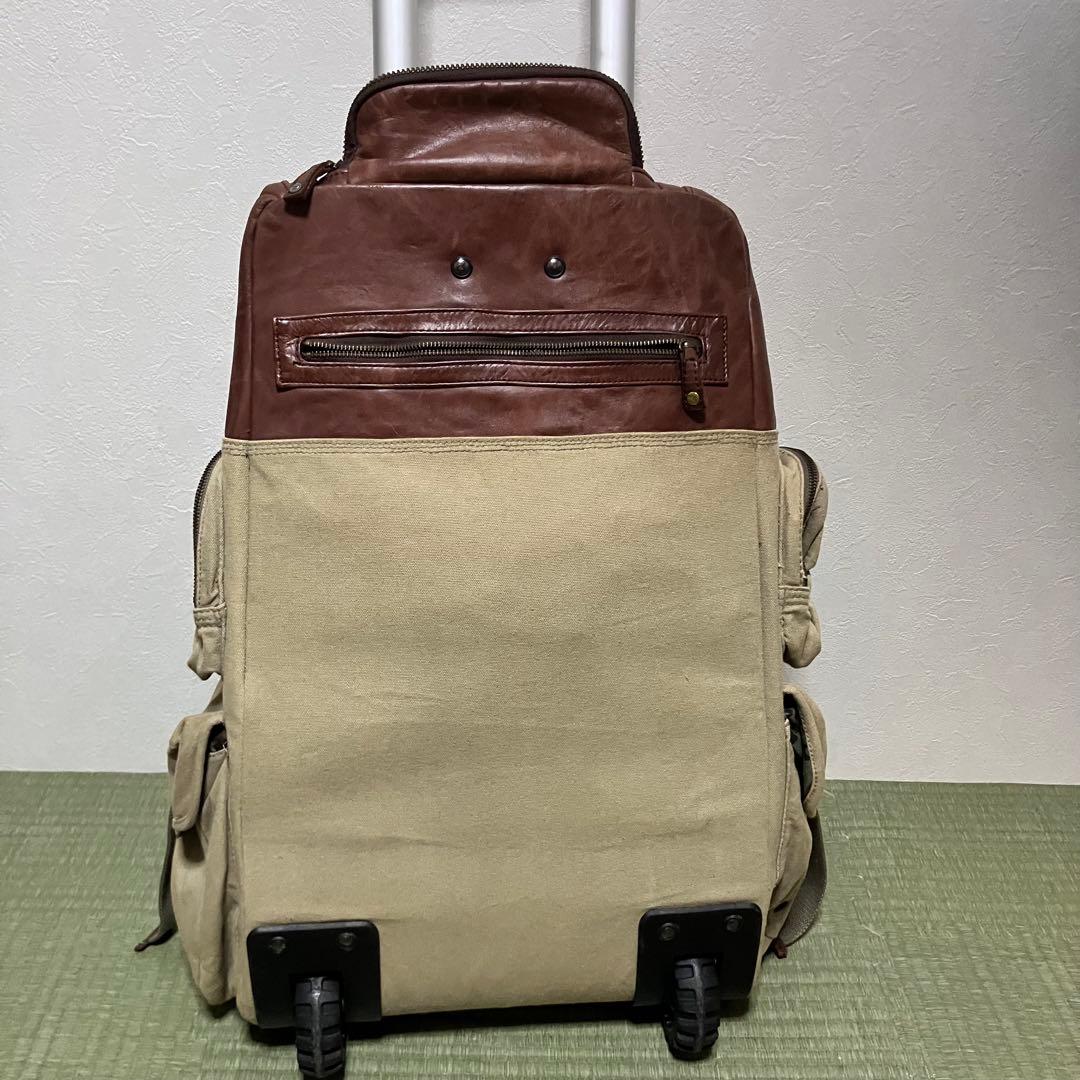 H*E様 【極希少】DIESEL キャリーバッグ レザー 迷彩 ミリタリー