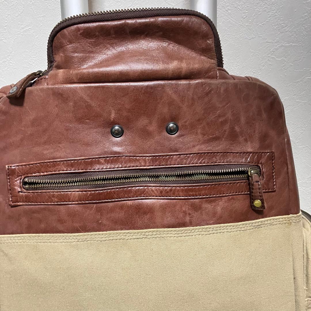 H*E様 【極希少】DIESEL キャリーバッグ レザー 迷彩 ミリタリー