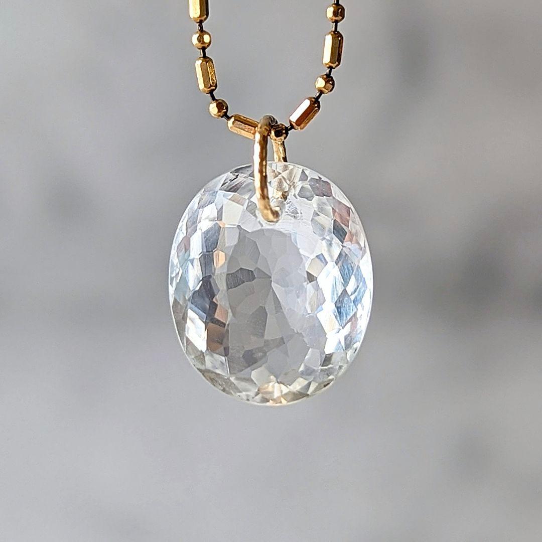 ♢N♢K18 ホワイトトパーズ 6.35ct ペンダントトップ