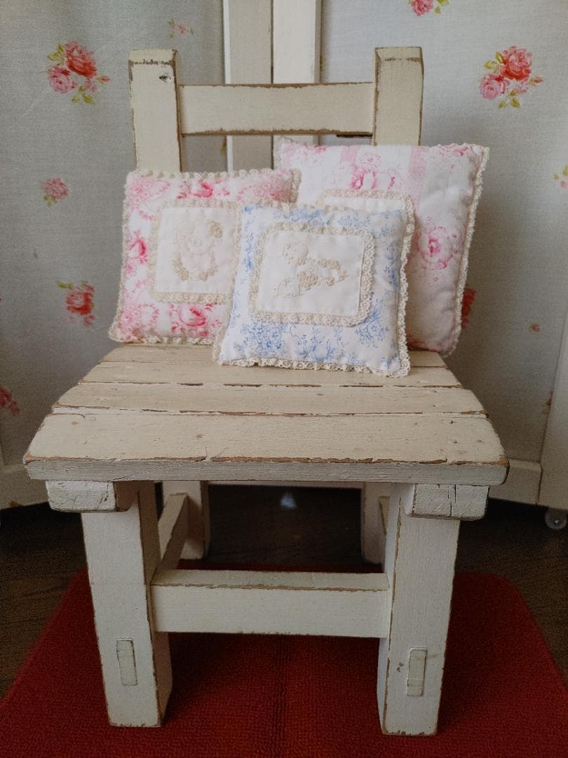 セミアンティーク　チャイルドチェアー＋手作り座布団セット