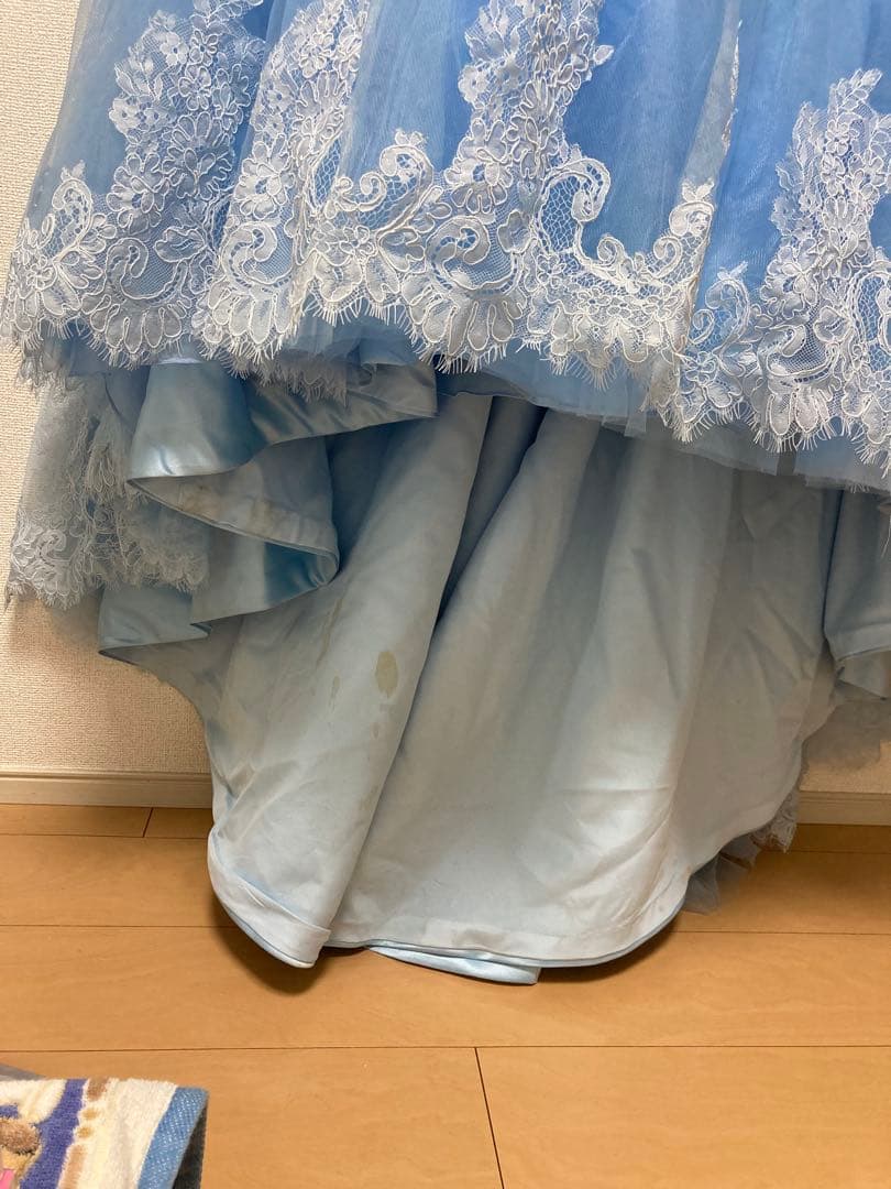 カラードレス　水色　マタニティ　ウエディング