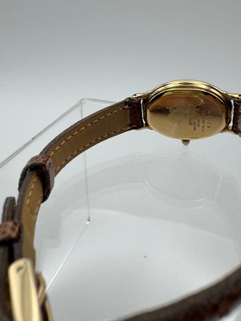 【美品】SEIKOセイコーExcelineエクセリーヌオーバル型ゴールドカラー