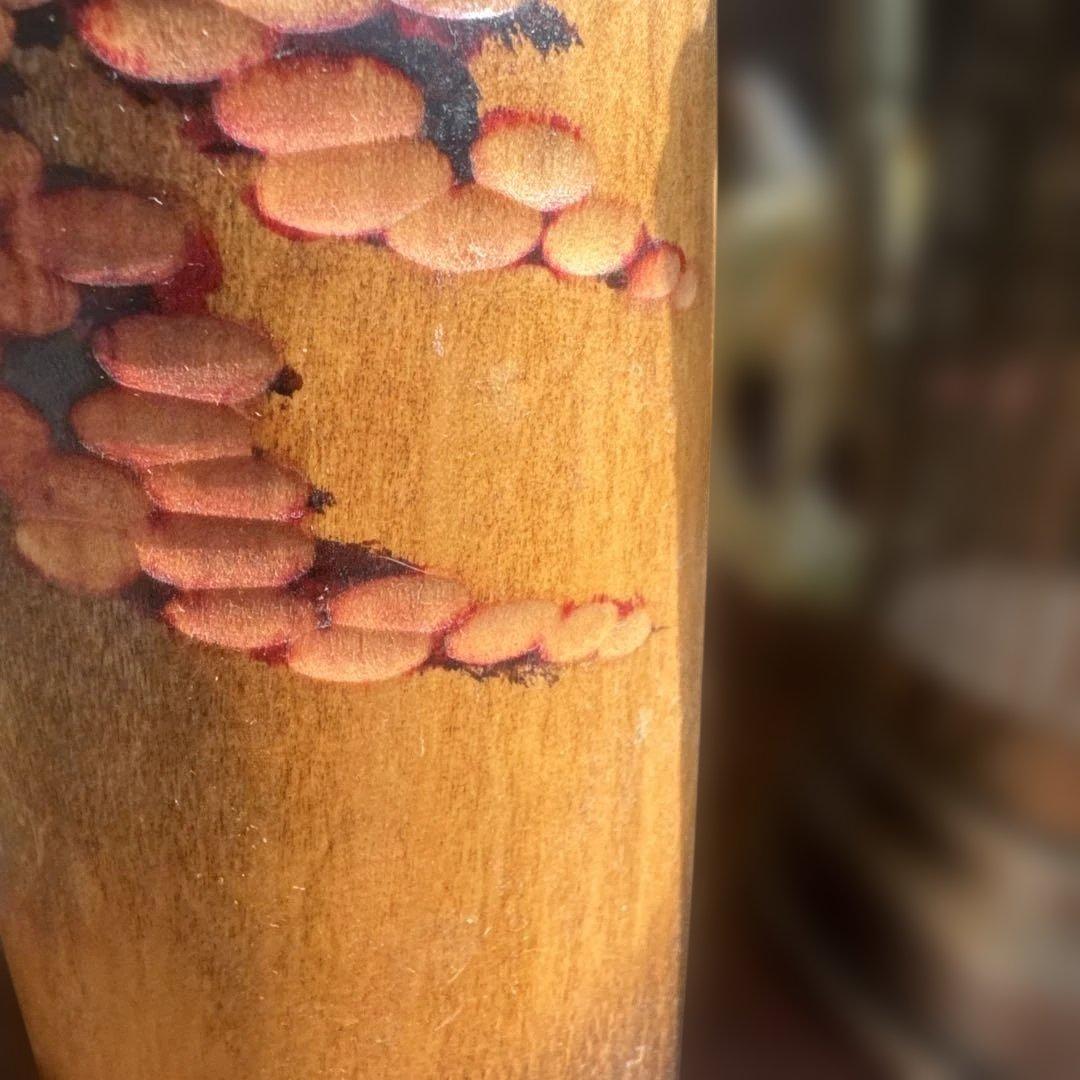 木製こけし 花模様 微笑み　渡辺正雄　彩秋