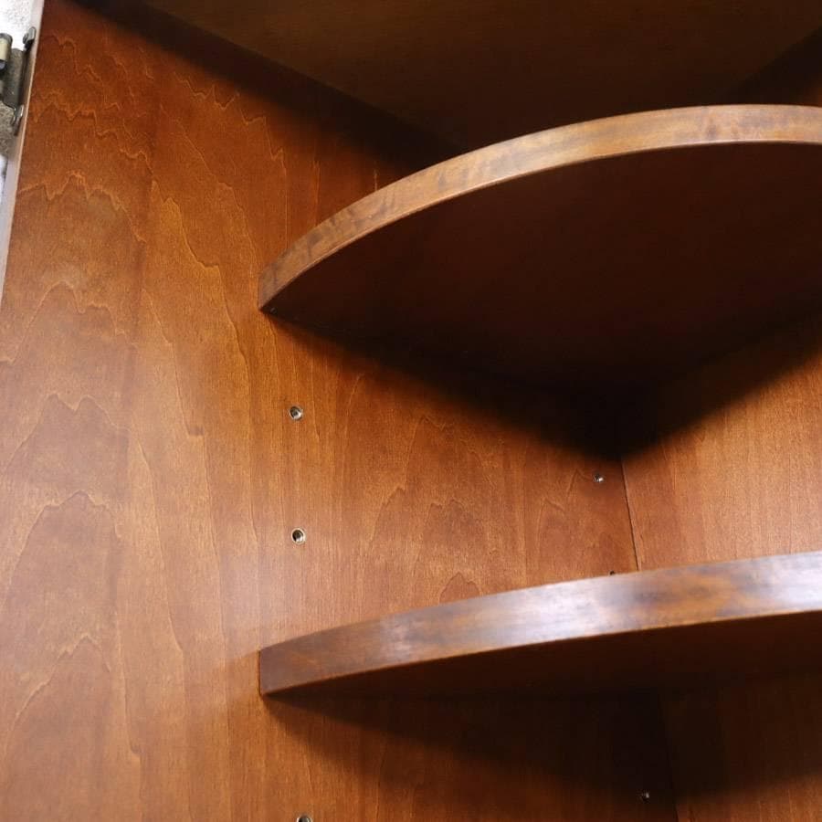 カリモク家具 コーナーキャビネット ガラス扉 棚板3枚付き 高級家具