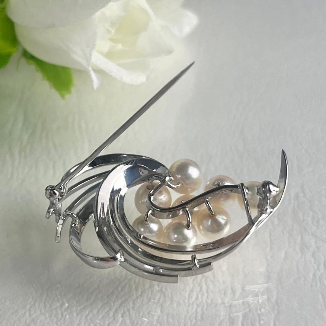 ☆美品☆ミキモト　パール　8珠　ブローチ　シルバー　皇室御用達ブランド