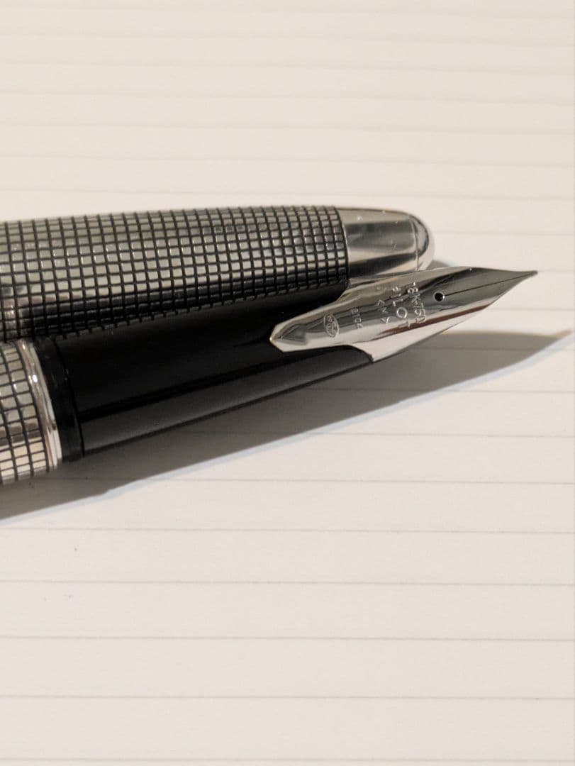 パイロット　シルバーン　万年筆　格子　中字