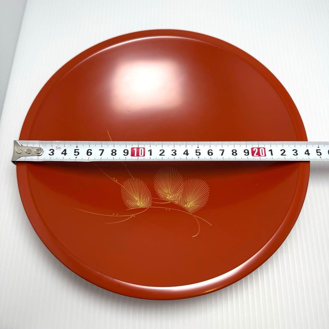 新品未使用 輪島塗 沈金 漆器 菓子皿 和皿 皿 漆 赤色 和柄 共箱 説明書