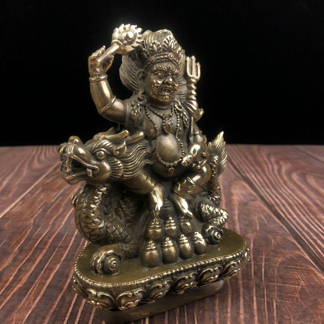 騎竜黄財神仏像 現代工芸品 美術品 置物