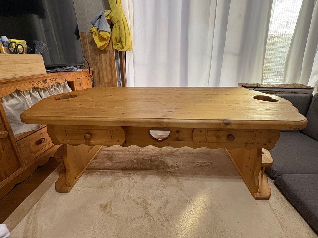 カントリー　ローテーブル　ハート