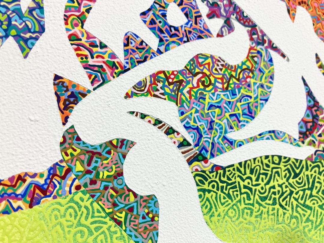 原画　爬虫類　動物画　絵画　アクリル画　現代アート　細密画　手描き　一点物