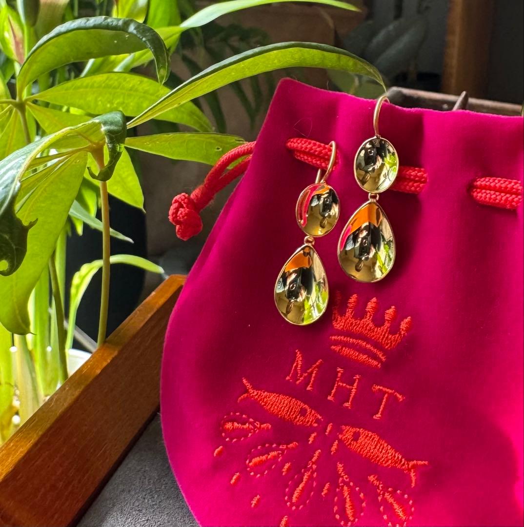 マリーエレーヌドゥタイヤック◆K22*スモールミラードロップピアス*