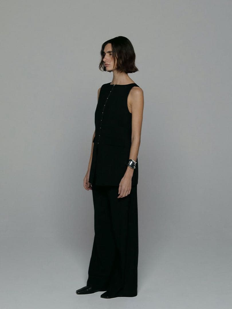 SANTEフロントホックボートネックベスト　ブラック