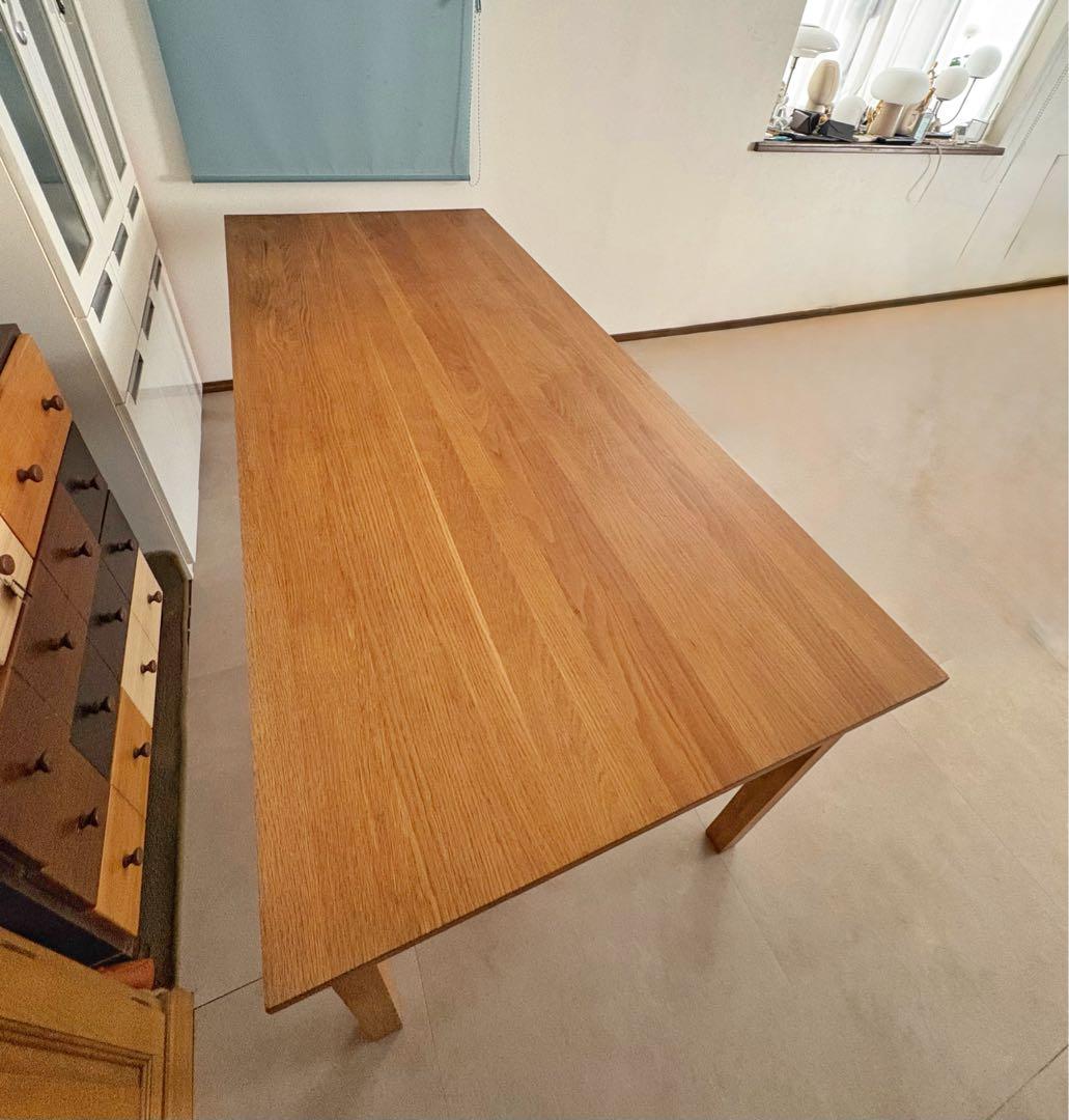 ダイニングテーブル180cm 無印良品 廃版 オーク材 無垢 オイル塗装