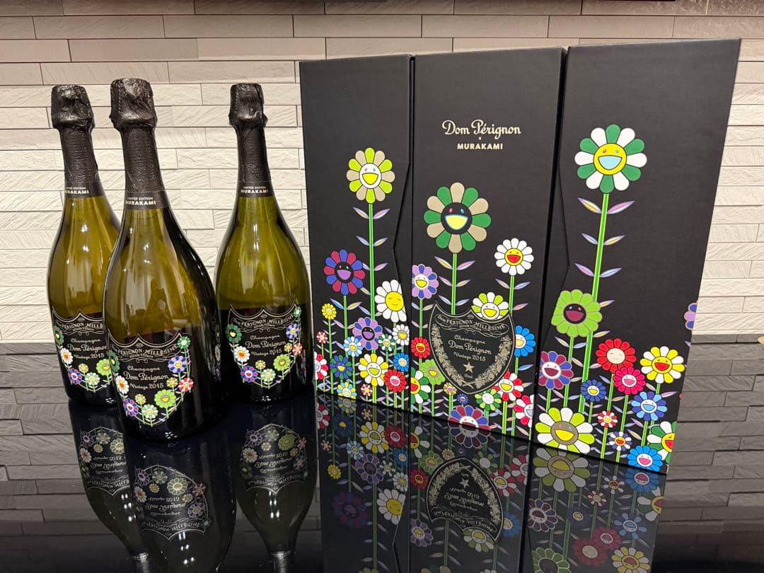 ドンペリニヨン　ヴィンテージ 村上隆 コラボ2015花柄完成BOX3本　最終価格