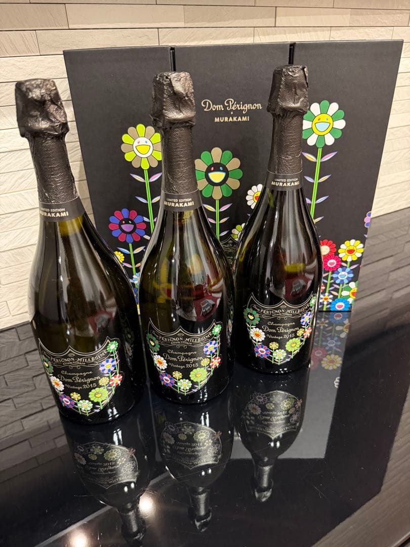 ドンペリニヨン　ヴィンテージ 村上隆 コラボ2015花柄完成BOX3本　最終価格