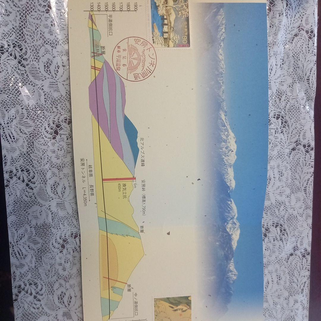 安房トンネル開通記念　ふみカード　切手