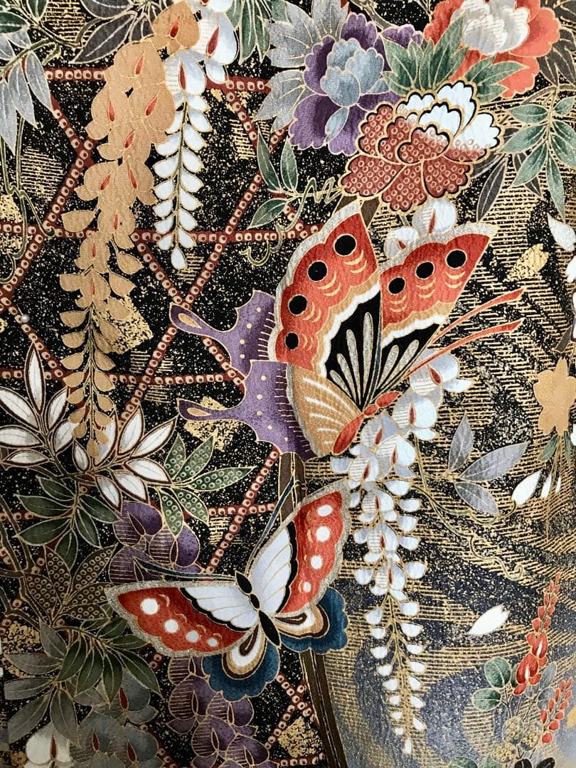 振袖　超美品　正絹　パールトーン加工