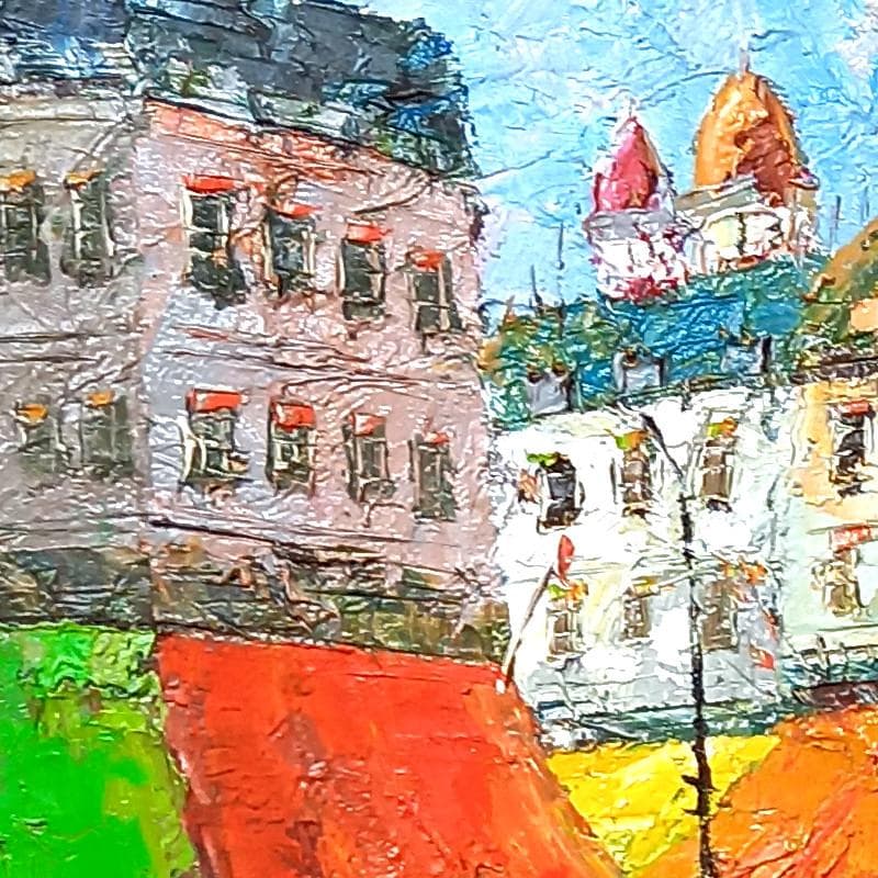 ☆渡部ひでき☆「パリの街角」油絵F８号