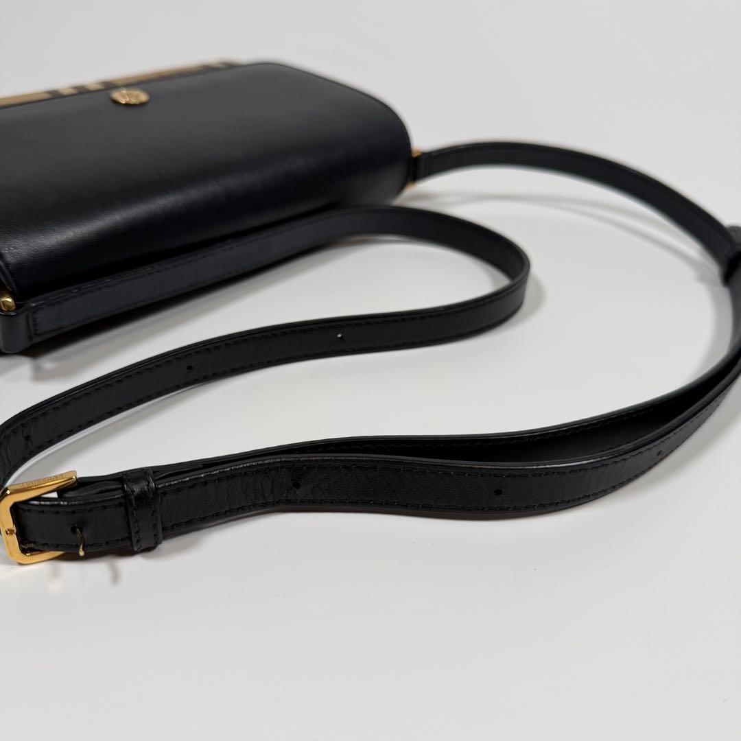 【極美品】バーバリー　ショルダーバッグ　ノバチェック　カーフレザー　PVC