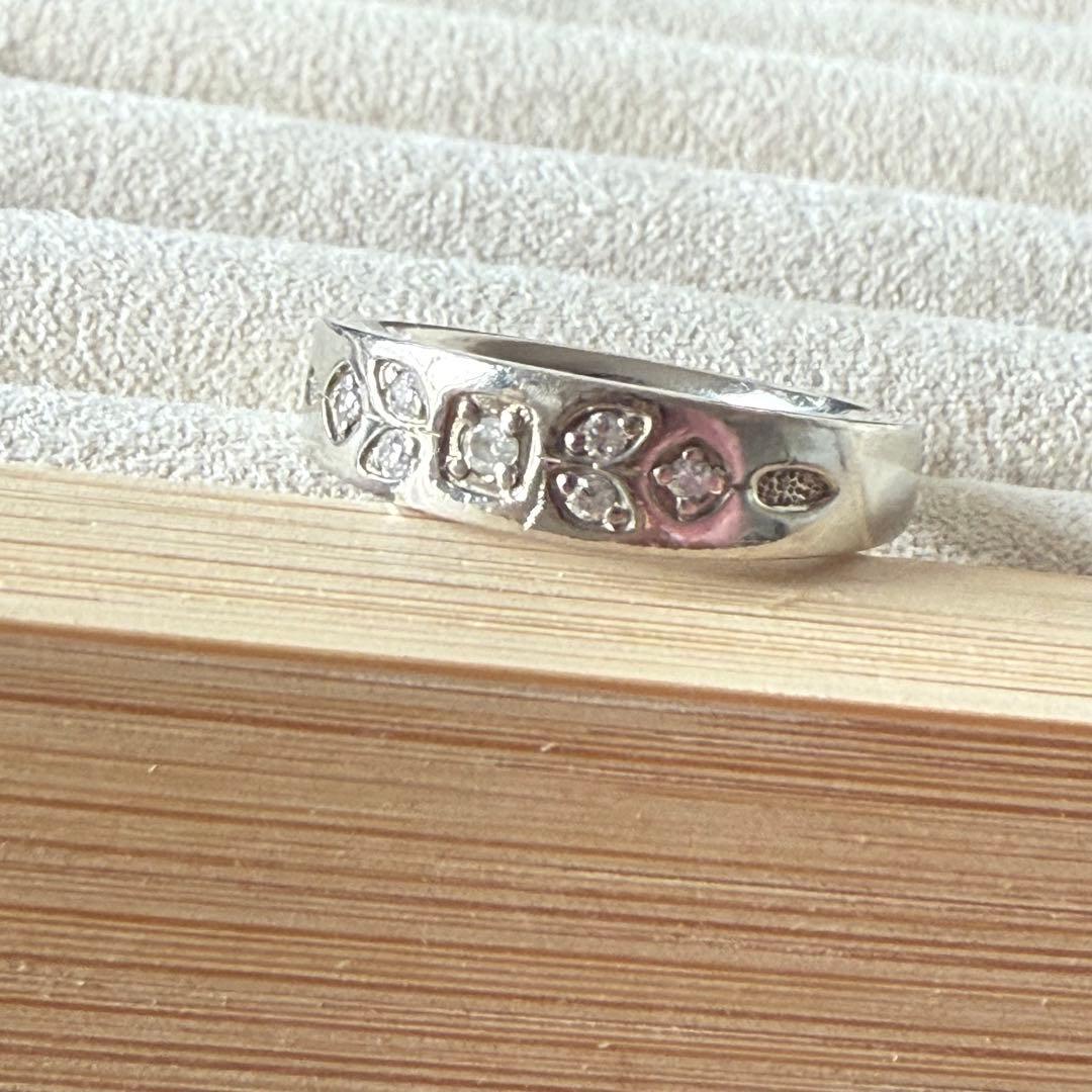 agate SILVER Pt200 ダイヤモンド リング 11 号0.08