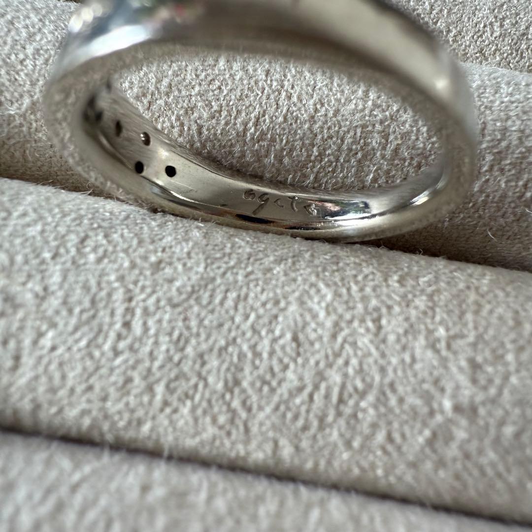 agate SILVER Pt200 ダイヤモンド リング 11 号0.08
