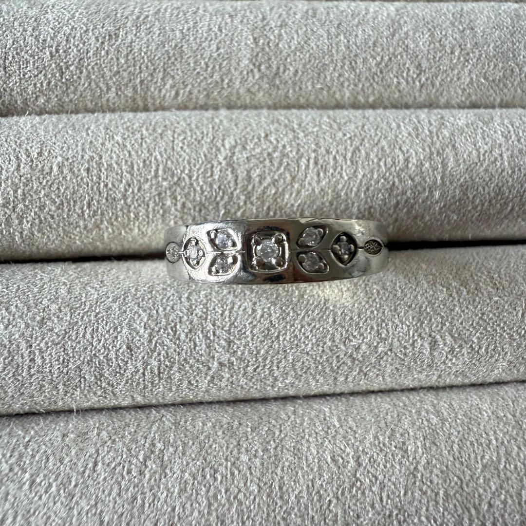 agate SILVER Pt200 ダイヤモンド リング 11 号0.08