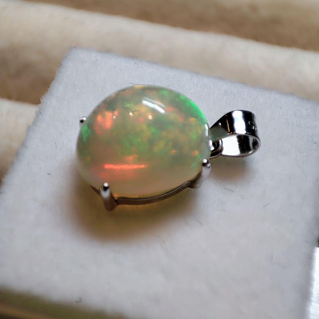 天然石エチオピアオパール　ペンダントトップ　ハンドメイド　Silver 925㉕