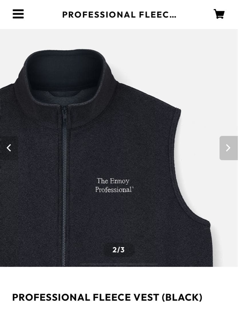 ENNOY PROFESSIONAL FLEECE VEST ブラック　Lサイズ