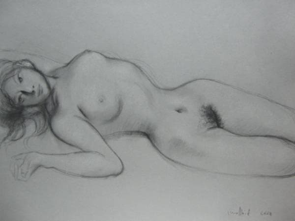 古沢岩美、デッサン 91、希少大判画集画、新品額装付、状態良好