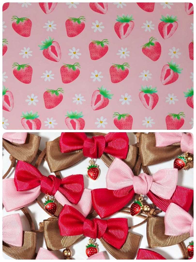 業務用トリミングチョーカー　リボン　バレンタイン　苺　イチゴチョコ　2月　3月