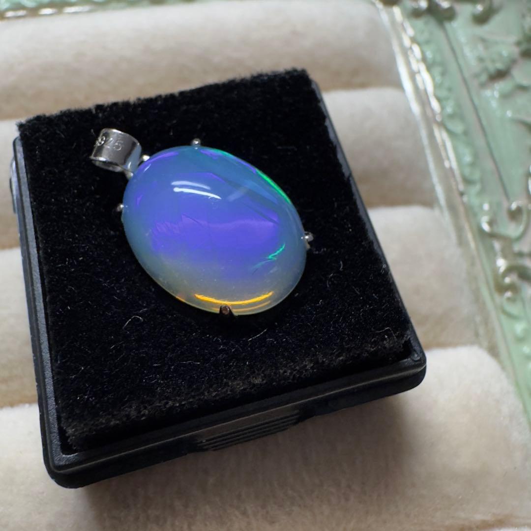 天然石エチオピアオパール　ペンダントトップハンドメイド　Silver925 69