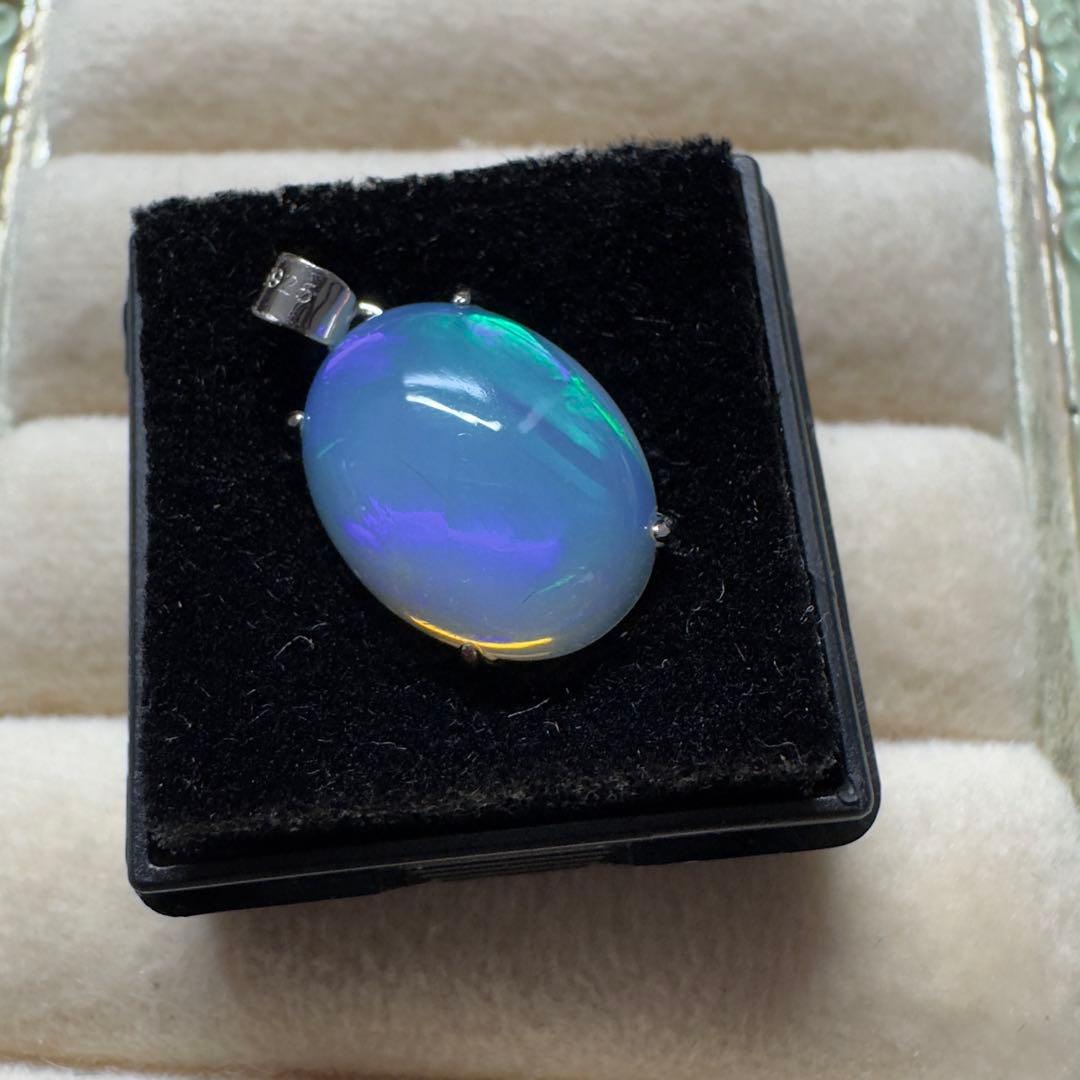 天然石エチオピアオパール　ペンダントトップハンドメイド　Silver925 69