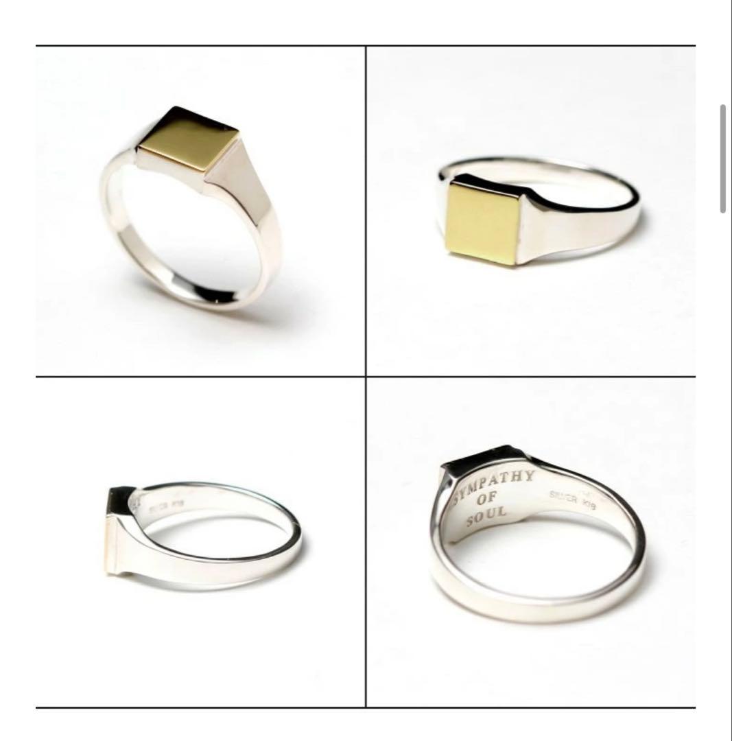 SYMPATHY OF SOUL K18×Silver スクエアシグネットリング