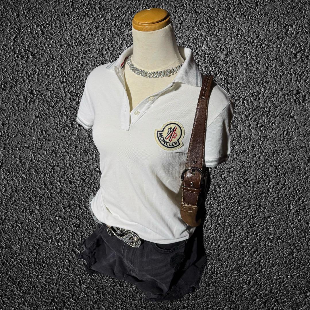 国内正規 00s モンクレール デカワッペンロゴ ポロシャツ y2k平成ギャル
