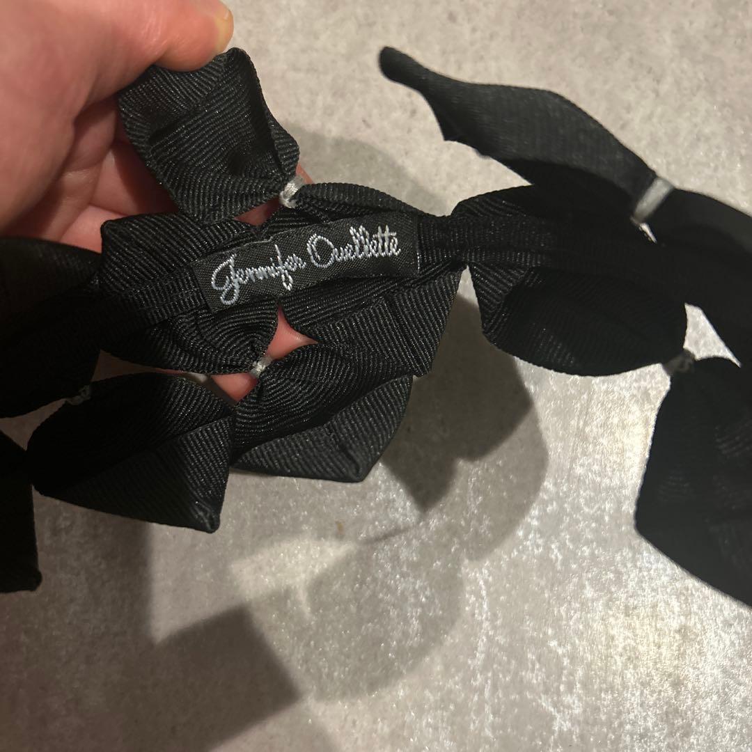 Jennifer Ouellette ブラックリボンヘアバンド