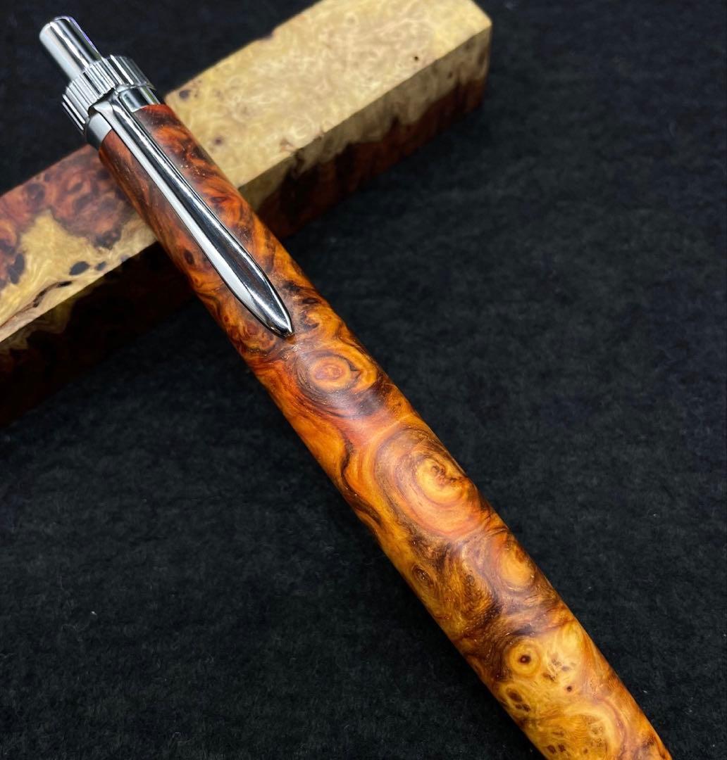 富士瘤クラフト アンボイナバール極上杢　木軸シャーペン
