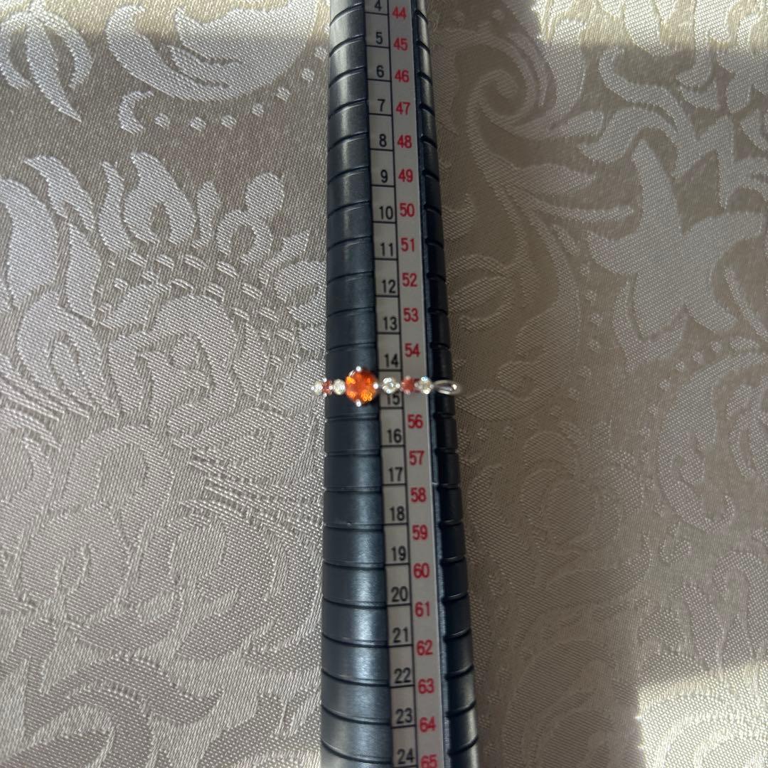 K18WG オレンジサファイア ダイヤモンドリング