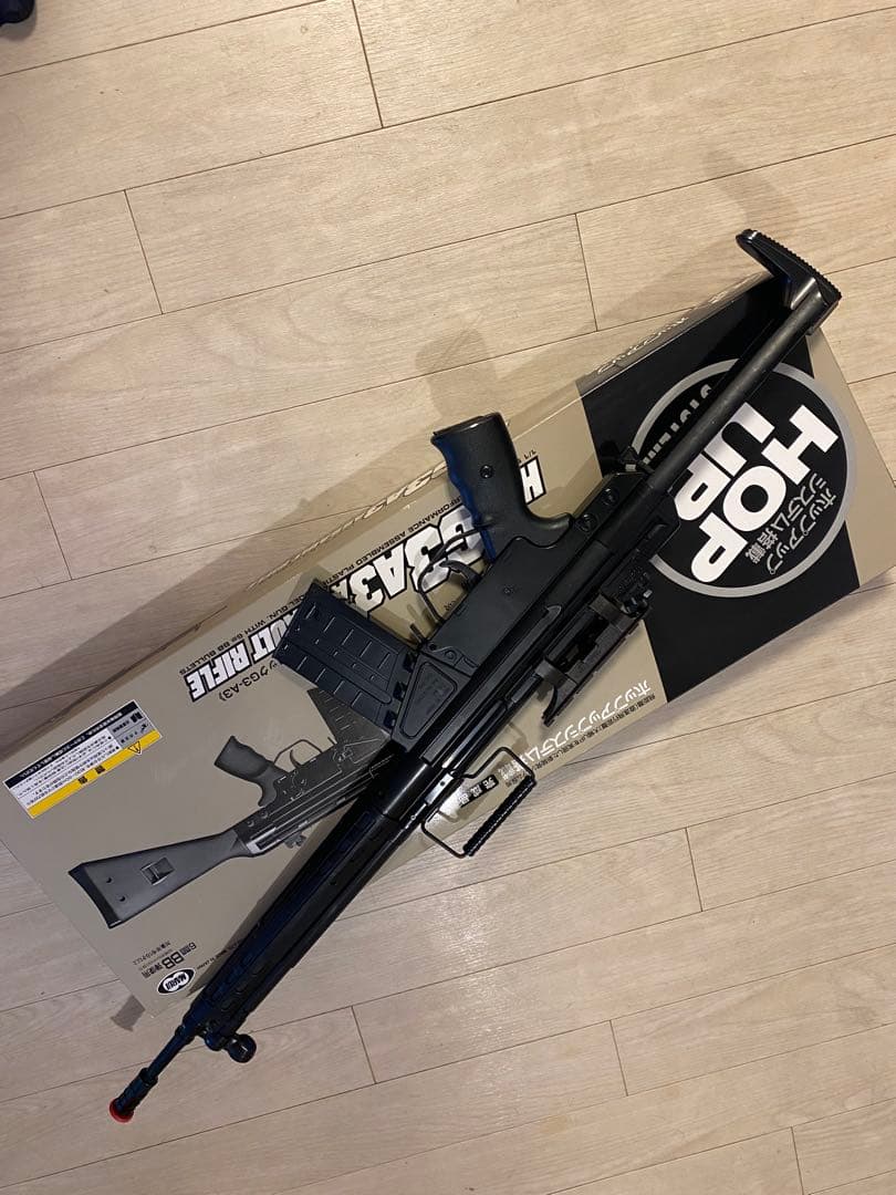 マルイ絶版 エアコキ ホップ付 H&K G3A4 純正マウント付き