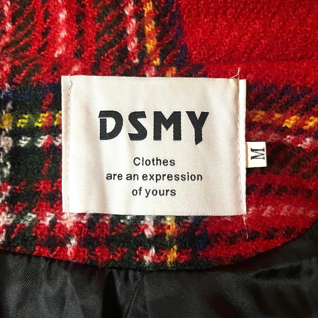 ●しんちゃん様●タータンチェック チェスター コート 赤 レッド 未使用 レトロ