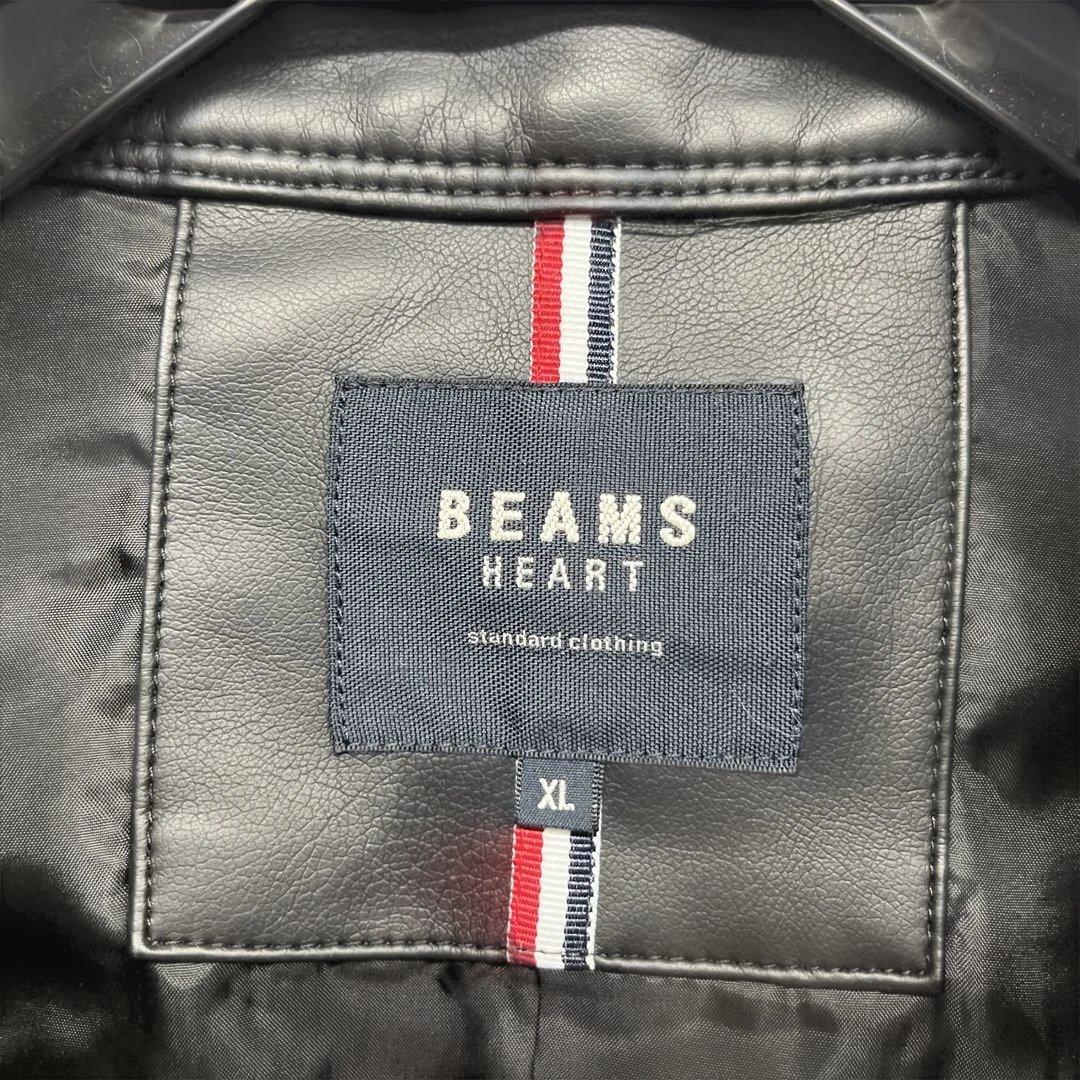 BEAMS HEART シングルライダースジャケット XL ブラック J58