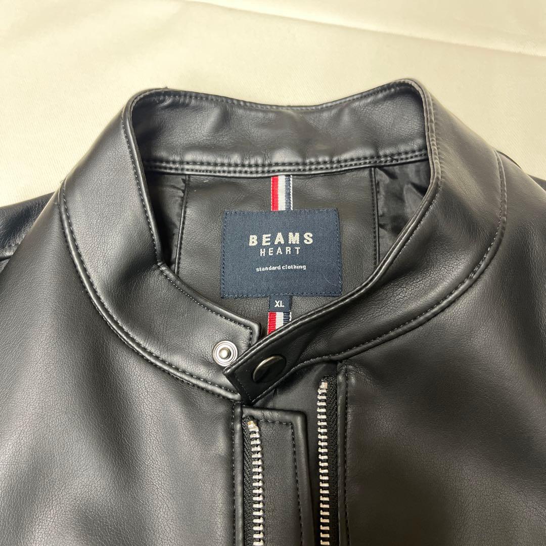 BEAMS HEART シングルライダースジャケット XL ブラック J58