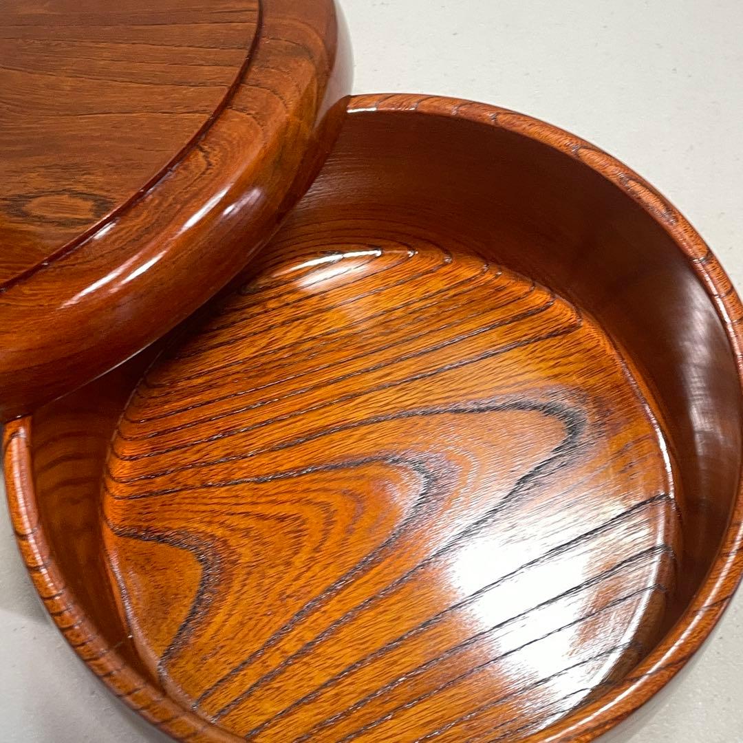 【美品・希少サイズ】小さい茶びつ 7寸｜φ21.5cm｜ 漆器 欅のくり抜き