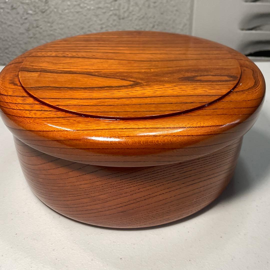 【美品・希少サイズ】小さい茶びつ 7寸｜φ21.5cm｜ 漆器 欅のくり抜き