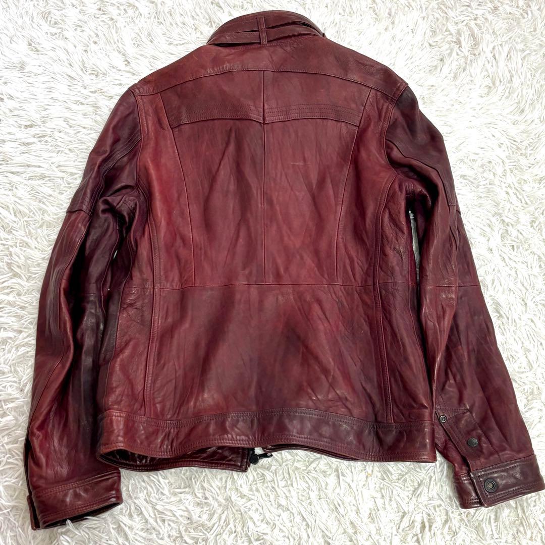 ✨美品✨ NICOLE レザージャケット L　ボルドー　羊革　48 レッド