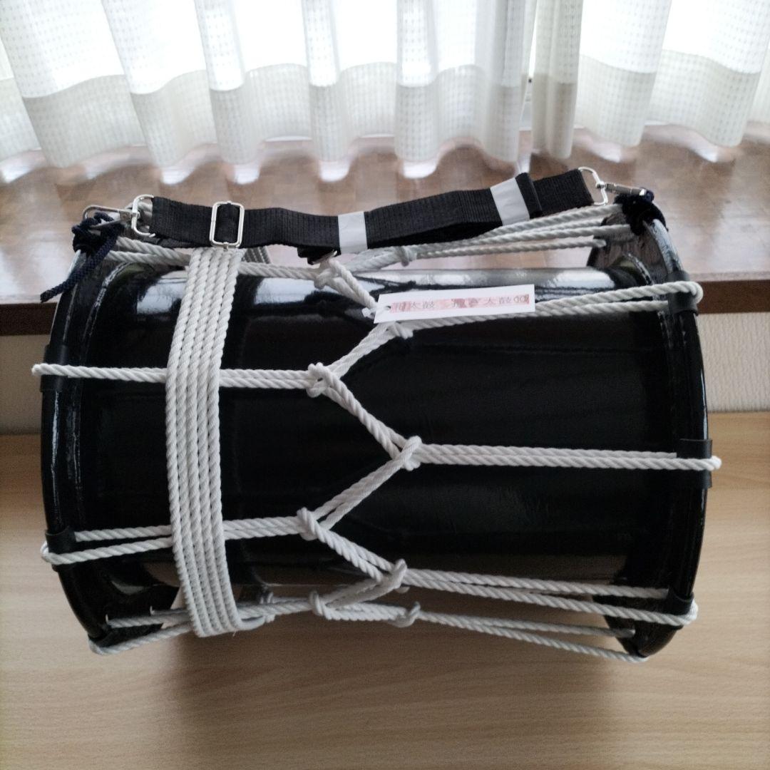 担ぎ太鼓　締太鼓　和太鼓 　天然皮革　ストラップ付き　中古品⑩