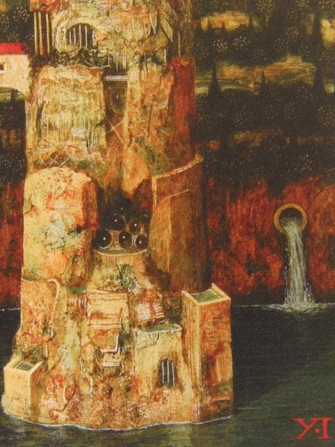 生駒泰充、【水辺の叙景】、希少な額装用画集画、新品高級額 額装付、状態良好