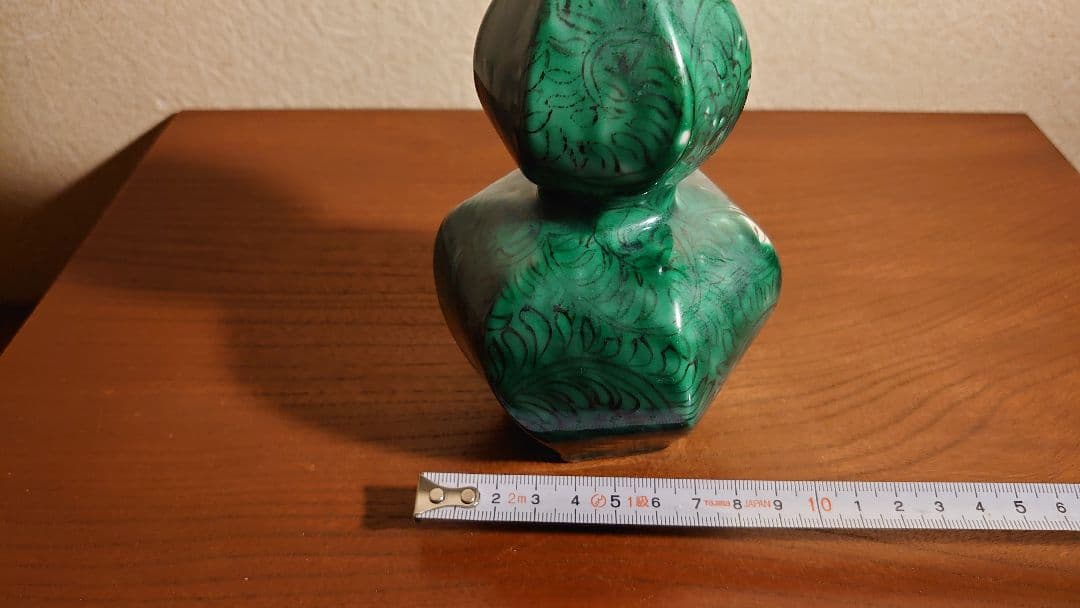 古九谷　九谷焼　徳利　ねじり　花入　蔵出し　江戸期　角福　緑釉　１客